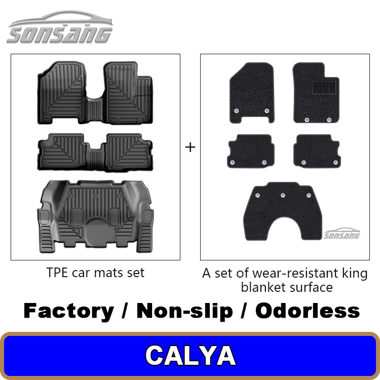 Doble capa para alfombrillas de coche Toyota Calya + alfombrillas de maletero