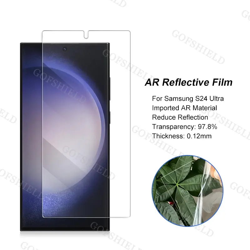 Protetor de tela usado para Samsung S24 Plus Ultra AR Anti Reflexão HD Smartphone Protetor de tela filme reflexivo redutor