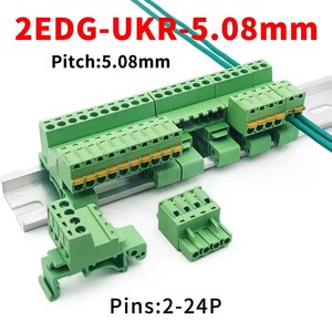 KF 2EDG-UKR-5.08MM ray montaj Plug-In Terminal bloğu 2EDGKD 15EDG-UKR vidasız ray yerleştirme KD fiş 2-24Pin - Product Image 1