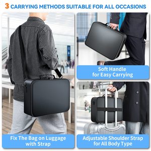 Chống cháy túi tài liệu với khóa tập tin tổ chức nhiều lớp tiền mặt hộ chiếu thẻ du lịch nhà lưu trữ an toàn với dây đeo vai - Product Image 4