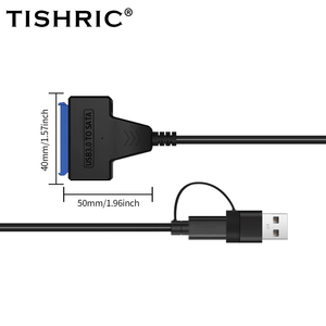 TISHRIC2-in-1ハードドライブケーブルSATA22Pin-Type-C USB3.0イージードライブケーブル外付けHDDSSDハードドライブアダプター (ラップトップPC用) - Product Image 6