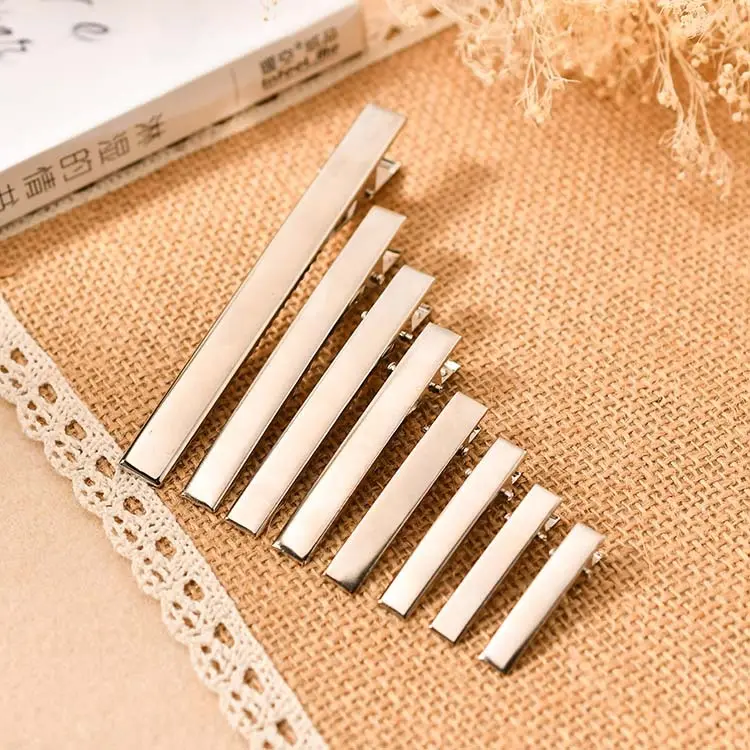 Giá rẻ bán buôn 4cm,5cm,6cm,7cm,8cm,10cm bạc kim loại phẳng vịt Clip Vàng Tóc Cá Sấu Clip