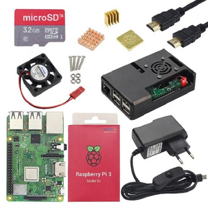 Raspberry Pi 3 modello B o Raspberry Pi 3 modello B Plus Board + custodia ABS + alimentatore Mini PC Pi 3B/3B + con WiFi e dente blu