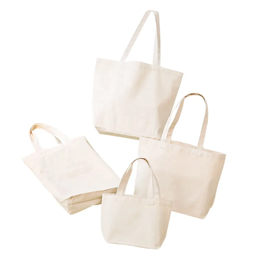Reusable Canvas Shopping Custom Tote Organic Cotton Shopping Bags Eco-Friendly Canvas Shoulder Bags