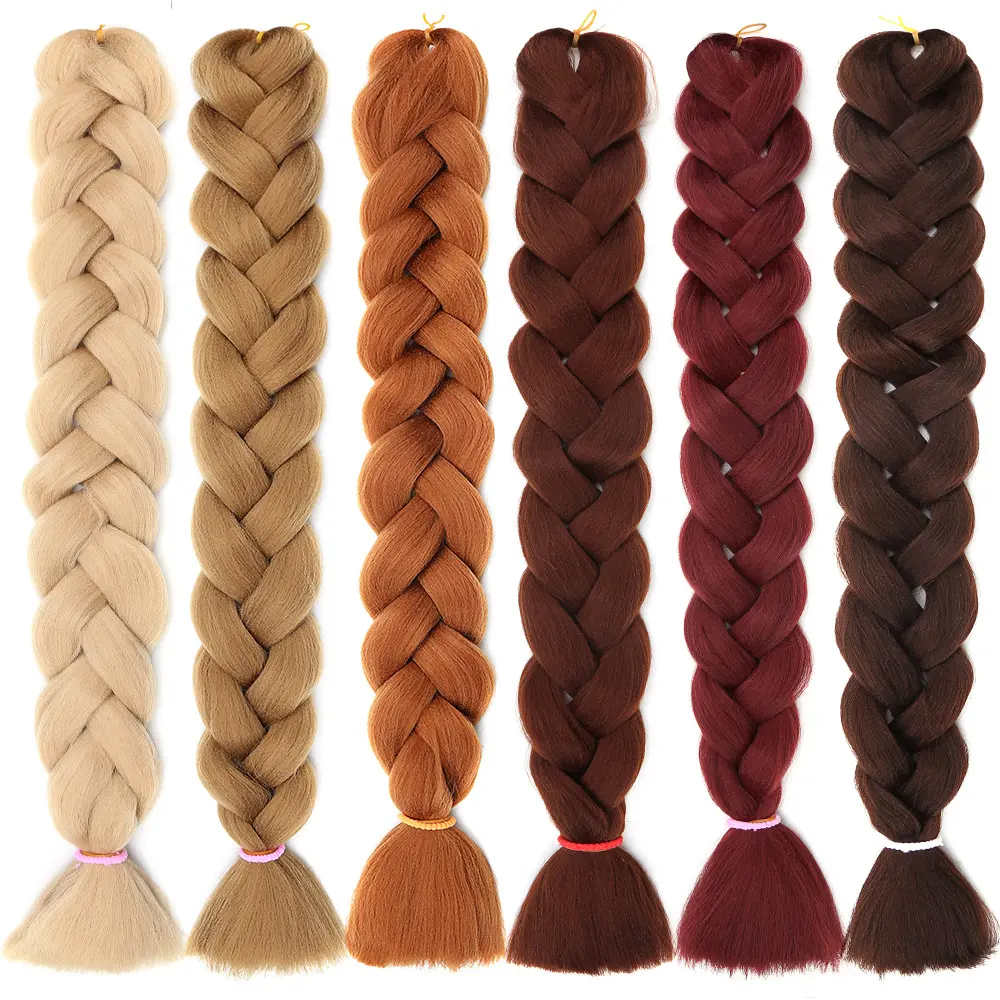 Vendita calda all'ingrosso Yaki Jumbo Ombre intrecciare 100g trecce africane produttore di capelli estensioni dei capelli intrecciati sintetici da 24 pollici