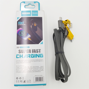 K100 yüksek hızlı 3 In1 USB şarj kablosu naylon örgülü 4 in 1 veri kablosu Logo kamera bilgisayar kullanımı için 3 in 1 LED şarj aleti kablosu - Product Image 5
