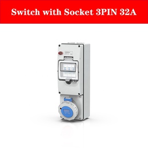 IP66ซ็อกเก็ตซี32A 3PIN สวิตช์ซ็อกเก็ตพร้อมการป้องกันวงจรสำหรับกองชาร์จในรถยนต์ - Product Image 4