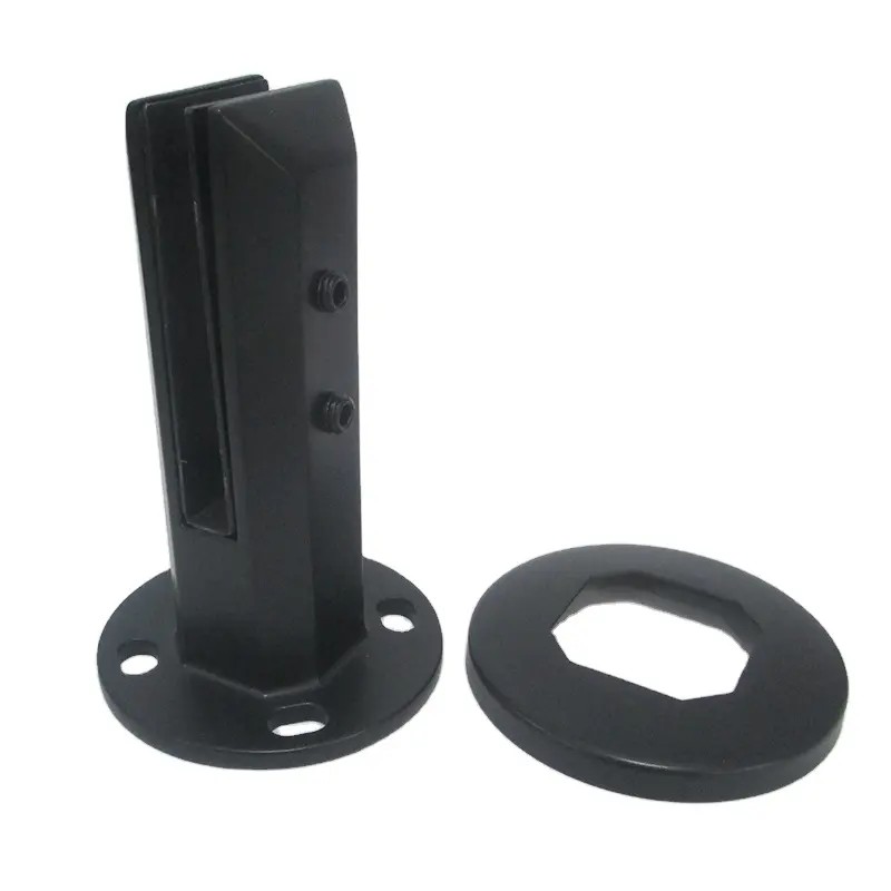 Non conductive black glass spigot for stair glass railing