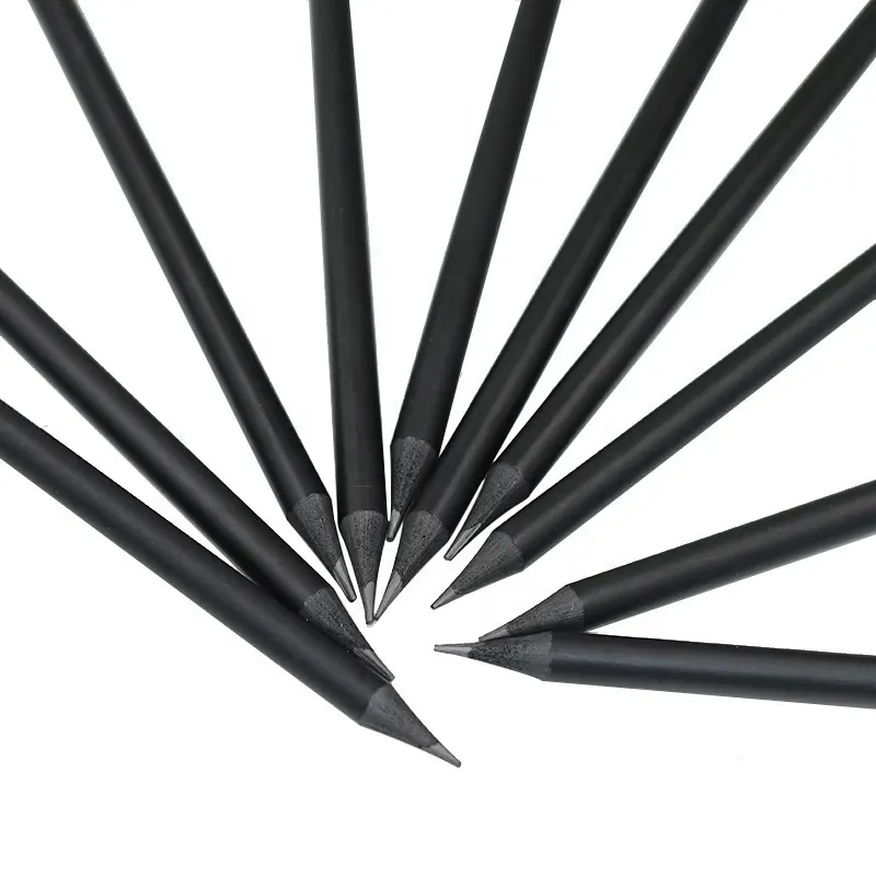 קידום מותאם אישית לוגו עגול גוף HB שחור עץ עיפרון