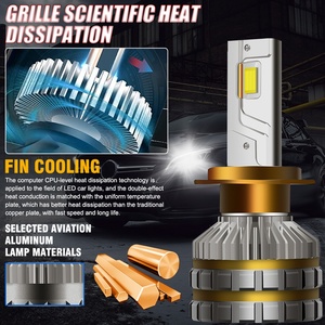 Yhkoms N13 <span class=keywords><strong>LED</strong></span> Đèn Pha 6000K 14000lm H4 H7 Hb3 Hb4 9012 H1 Sương Mù Ánh Sáng Bóng Đèn 18V Xe Đầu Đèn Canbus Ba Ống Đồng Làm Mát - Product Image 4