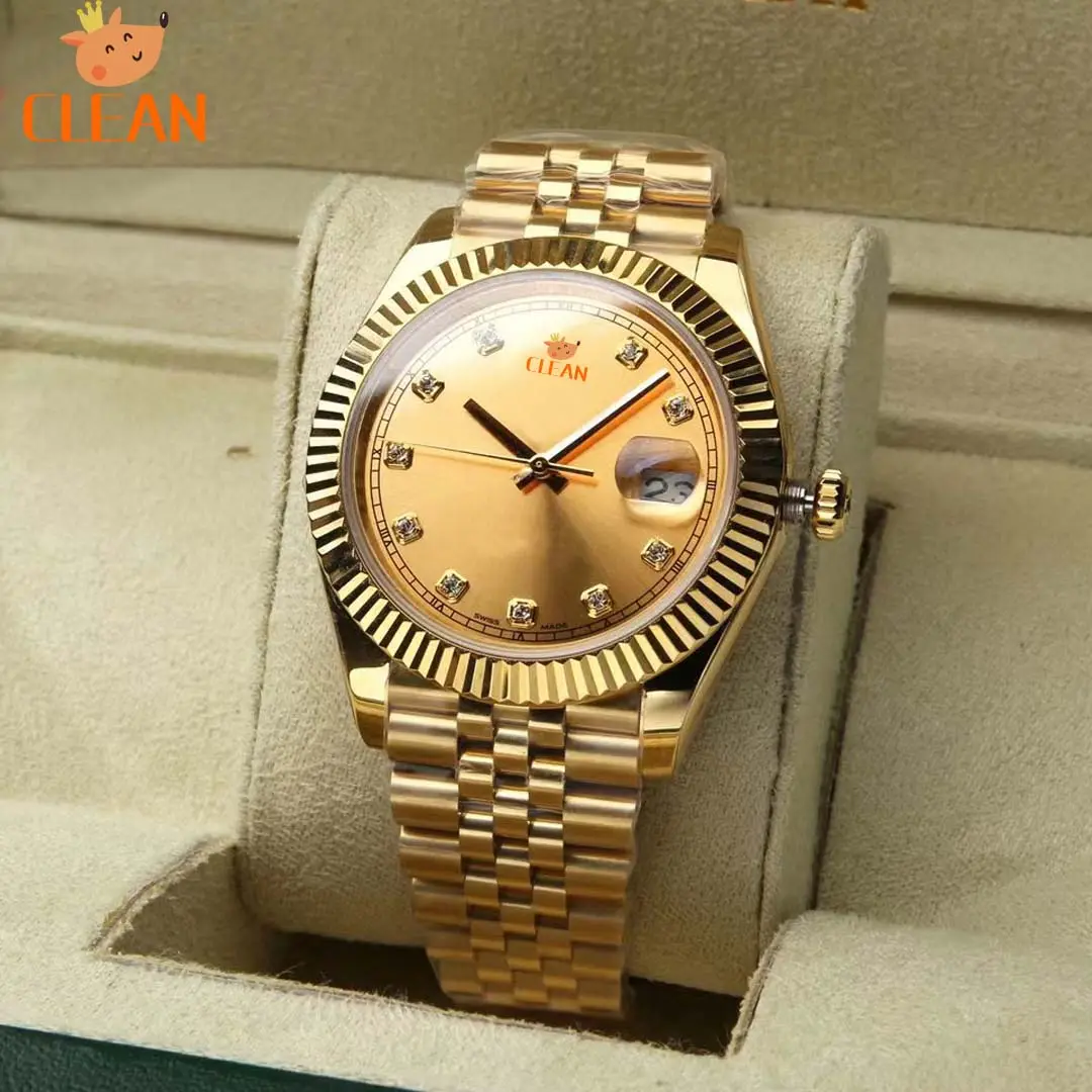 Jam tangan mekanis otomatis 02A 41mm 36mm grosir desainer U1 pabrik safir baja halus tahan air Reloj Relojes Hombre