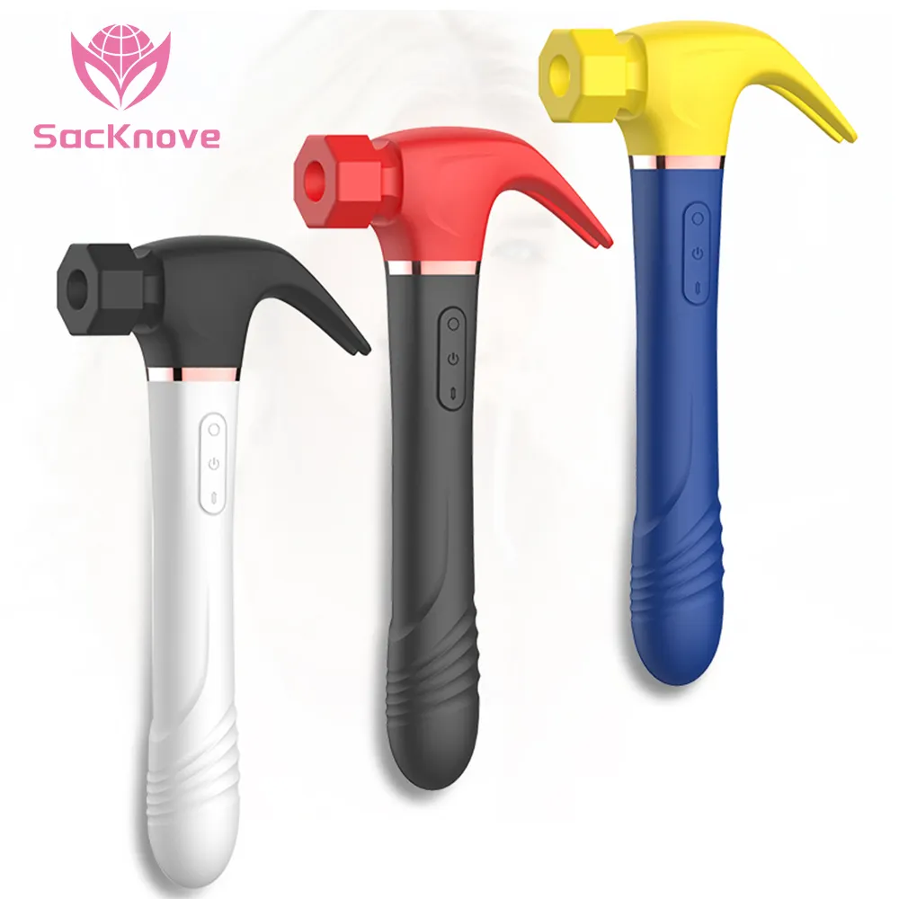 SacKnove Tiktok Hot Sales Adult Vibrating Hammer Shape Sucking Thrusting Dildo Jack Rabbit Sex Toys Hammer Vibrator For Woman