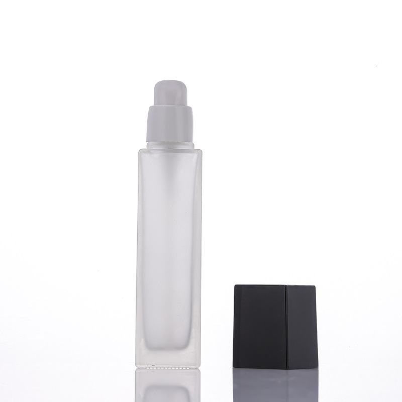 Frosted Bottle with Black Pump Cap