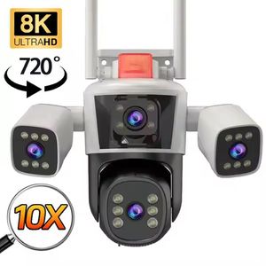 8K กล้องวงจรปิดไร้สาย4เลนส์3จอ10x ระบบออปติคอลซูมออปติคอล Wi-Fi 16mp PTZ 360องศา - Product Image 1