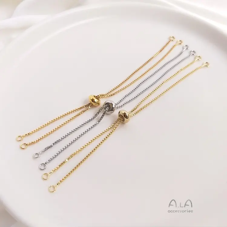 Cadena de extensión ajustable de cuentas fijas, accesorios para joyería, Diy