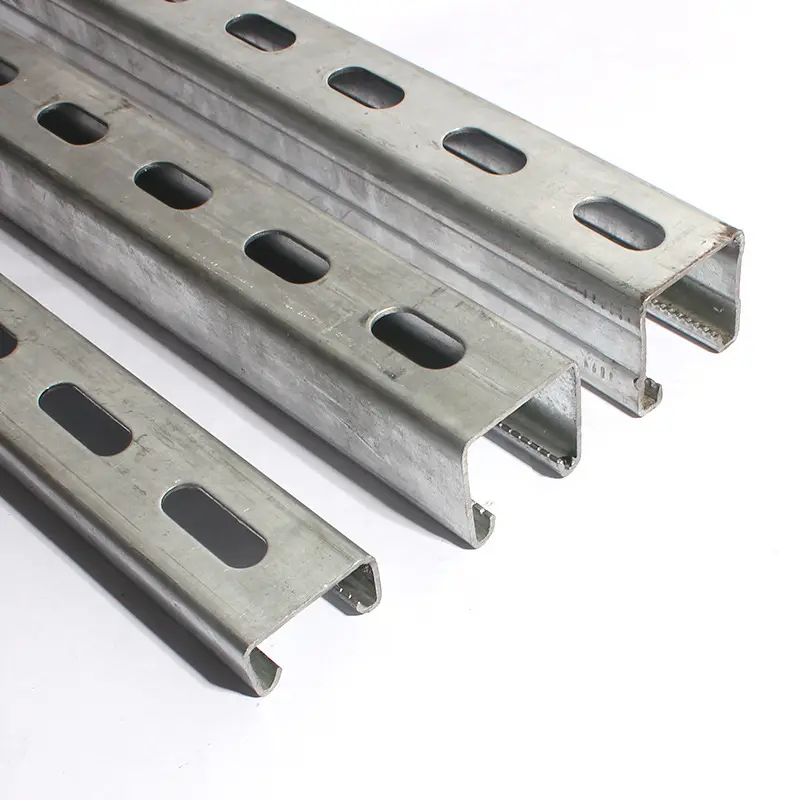 galvanized slotted solar panel support steel profile c channel