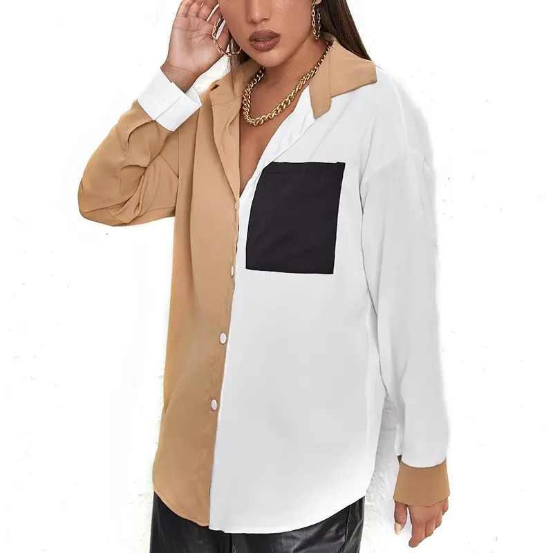 Camisa de suspensório de cor pura, camisa de chiffon para moças, top cropped, solto e manga longa