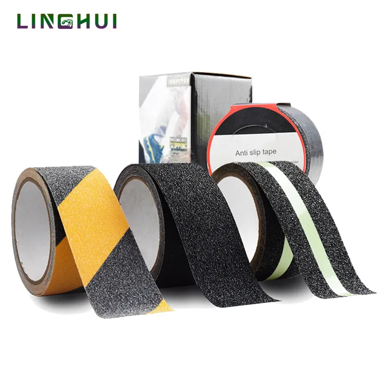 Linghui เทป PVC สีดำอะคริลิกสำหรับในร่มและกลางแจ้ง,เทปกาวในตัวกันลื่นเทปกันลื่นเทปกันลื่นสำหรับบันได