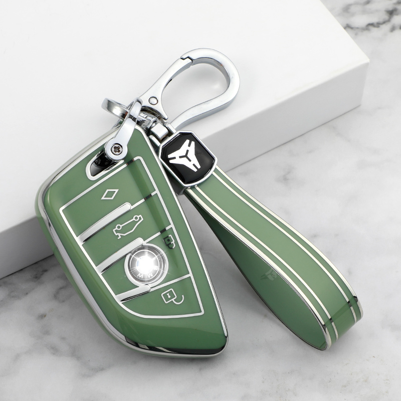 Cache bouton 4 + Porte-clés TPU - Vert
