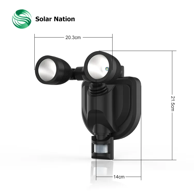 Testa doppia 24W 2700-6500K in alluminio pressofuso per esterni flood flood pir sicurezza sensore di movimento led lampione