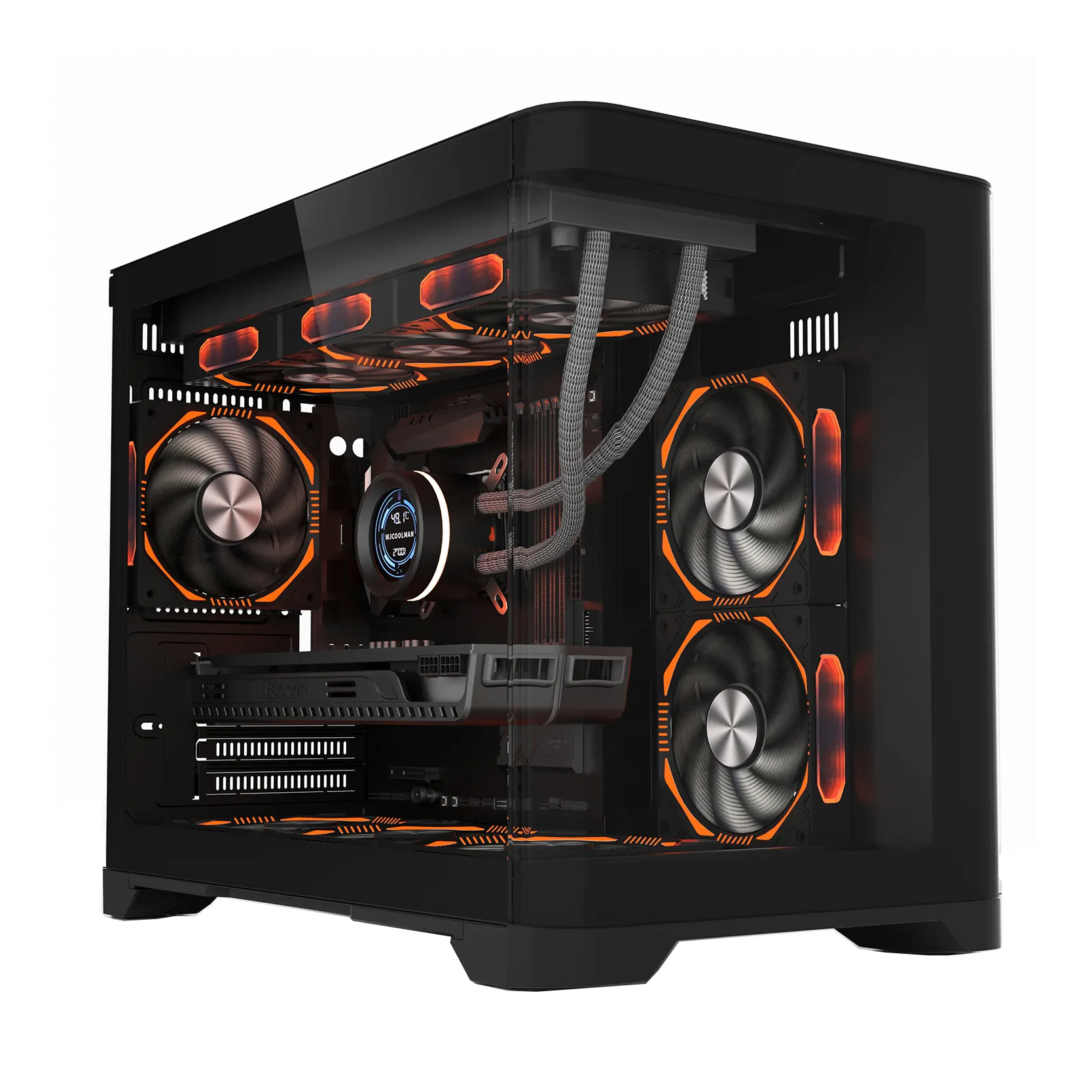 Factory Price New Trend Pc Case Curved Glass Panel Gaming Computer Cases Cube Micro ATX Case Gaming Use Casing for PC