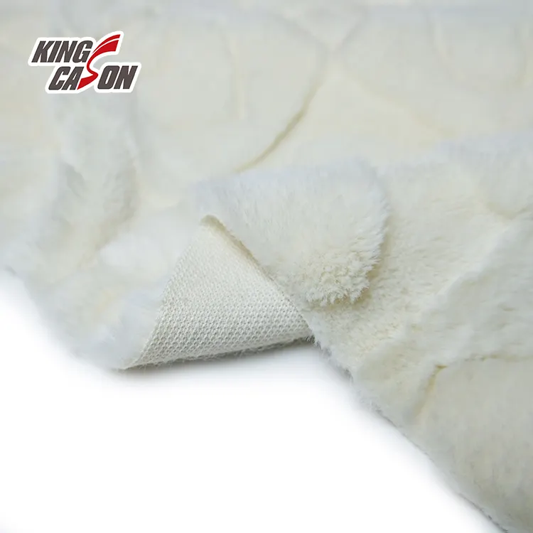 KINGCASON Produit populaire Vente en gros Modèles et couleurs personnalisés Jacquard PVRabbit Fourrure Tissu polaire pour draps de lit