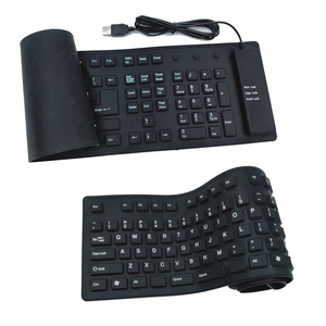 Teclado de engarce de silicona respetuoso con el medio ambiente, con cable, silencioso, impermeable, OEM de fábrica, venta al por mayor - Product Image 4