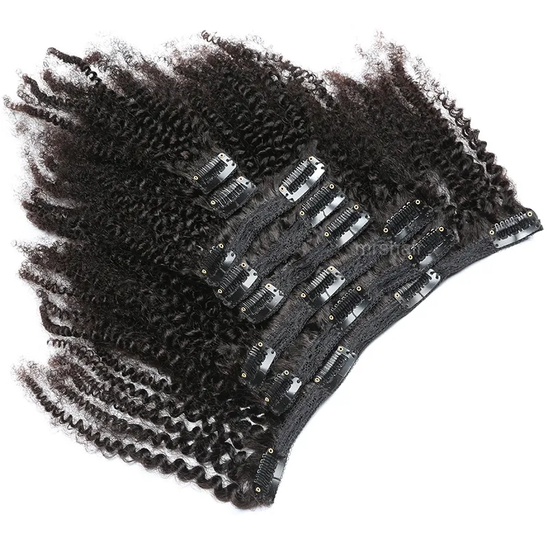Clip di estensione dei capelli all'ingrosso in clip di capelli remy senza cuciture ins 120g 100% clip umana nell'estensione dei capelli per le donne