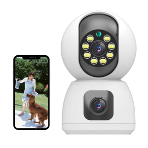 Cámara de doble lente CCTV IP inalámbrica de 3MP, visión nocturna Full HD, alarma de seguimiento humano colorida, micrófono de sirena incorporado, seguridad Wifi en la nube - Product Image 1