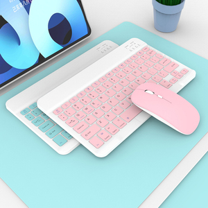 BEWIN 10 pulgadas Mini teclado inalámbrico ratón para tableta portátil Smart TV teclado inalámbrico