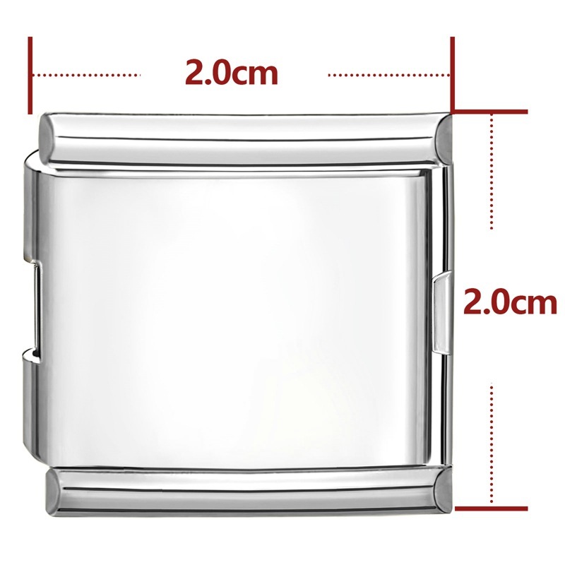 One steel-colored square block-22cm