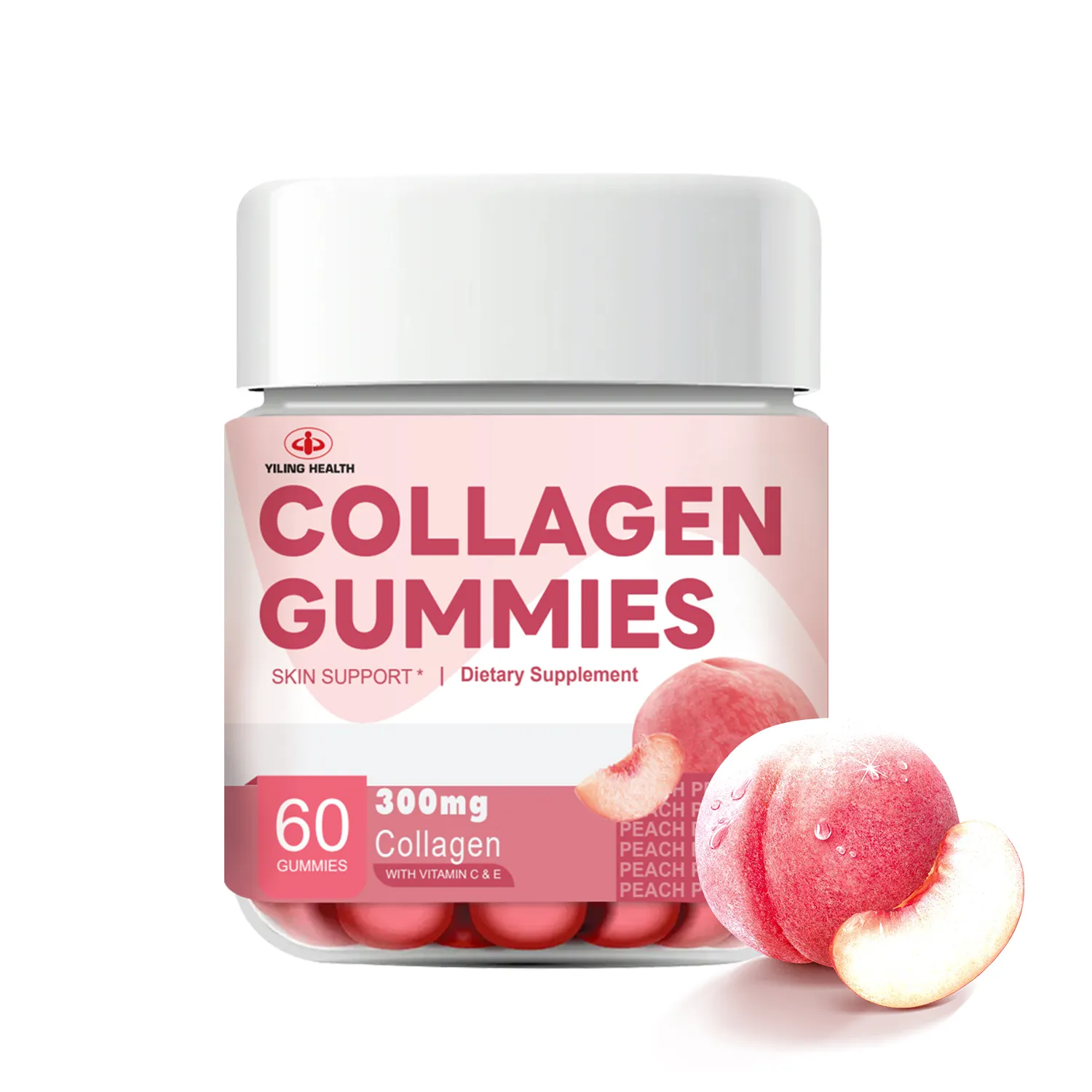 Oem Private Label Groothandel Collageen Gummies Biotine Vitamine Gummy Huid Verheldering Haar Nagel Huid Collageen Candy Supplement