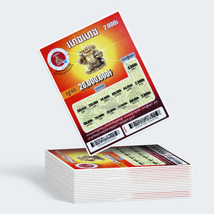 Gratta e vinci personalizzati per la promozione della lotteria con codice seriale unico e premi sicuri rivelatori