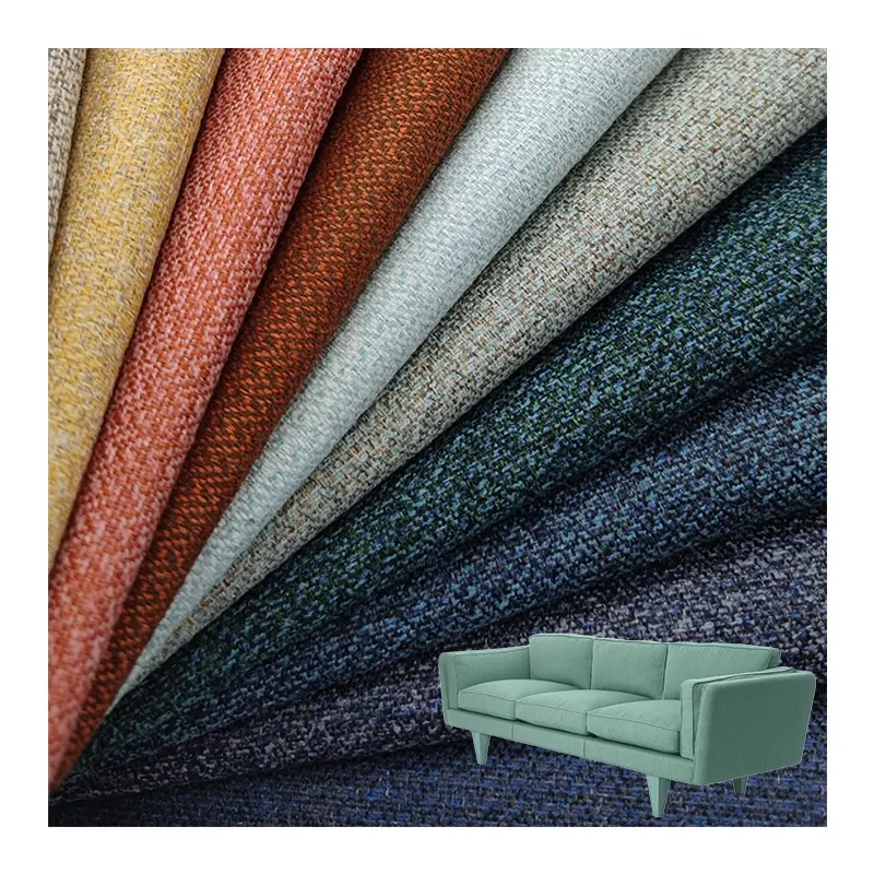 Tela textil para el hogar, tejido de terciopelo andino con aspecto de lino para sofá, textil para muebles, venta al por mayor