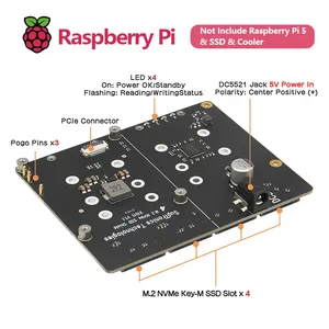 Geekworm X1011 PCIe To NVMe Shield-Unterstützung Vier 2280/2260/2242/2230 M.2 NVMe-SSDs für Raspberry Pi 5 Custom - Product Image 2