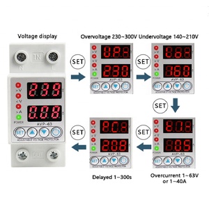 63A 40A Digital Adjustable Over Under <strong>Voltage</strong> <strong>Voltage</strong> Protector Relay Protection - Product Image 1