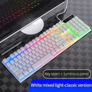Teclado impermeable multifuncional para ordenador, juego mecánico profesional V4 de 104 teclas con cable, luz Rgb retroiluminada de colores