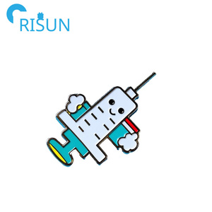 Factory Customised Syringe Medical Enamel Pin <strong>Kawaii</strong> Custom Logo Syringe Thanks Science Soft Hard Enamel Lapel Pin Badge <strong>Brooch</strong> - Product Image 2