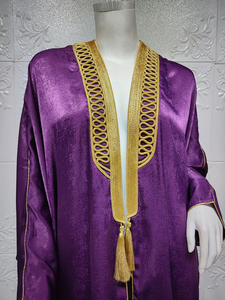 Orta doğu arap Dubai müslüman Kaftan elbiseler fransa kadife yarasa kollu gevşek Abaya Robe Jalabiya müslüman elbise kadınlar için