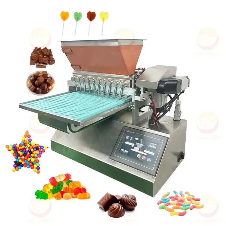 Depósito de dulces duros de menta semiautomático, máquina de fabricación de moldes de azúcar de coco de goma a pequeña escala Universal