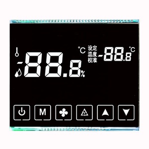 Caliente de encargo VA BTN segmento pantalla LCD Blanco sobre negro pantalla táctil para controlador de temperatura