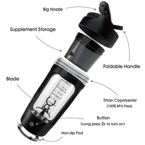 设计您自己的标志空白高级Tritan BPA免费摇杯650毫升<span class=keywords><strong>Usb</strong></span>充电健身馆运动电动摇床瓶
