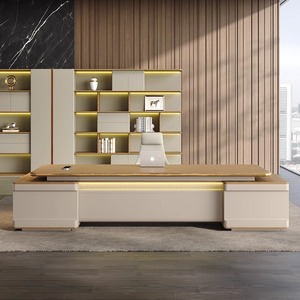 High-end düz renk modern minimalist masa ve sandalye kombinasyonu yönetici veya başkan masası