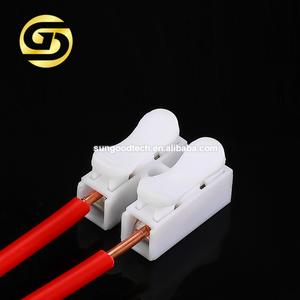 YX CH2 CH-<strong>2</strong> 2pin Press On Quick Connect Terminal Block Self Locking Wire Connector For LED Solderless 250V White Color - Product Image 3