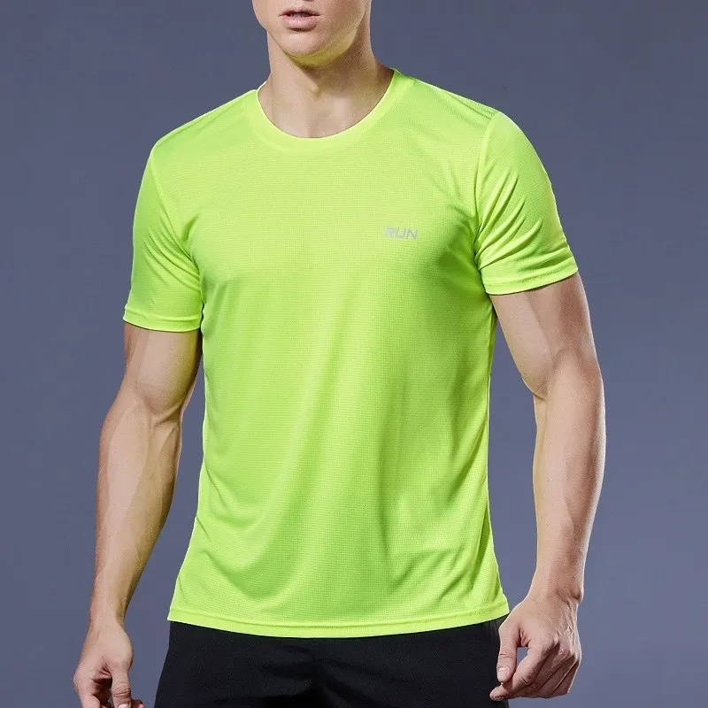 Custom Blank Getailleerde Polyester Shirts Snel Droog Ronde Hals Hardlopen Fitness T-Shirt Workout Atletische Gym Heren T-Shirt