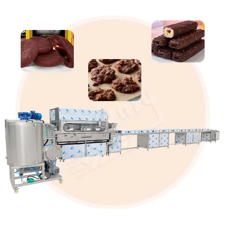 MY Large Automatic 40 cm Cookie Chocolate Coat Enrobe Machine Barra de helado Dip in Chocolate Coating