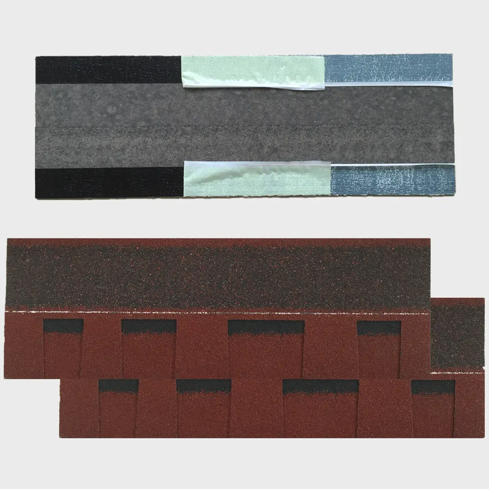 Red colors laminated asphalt roof tiles for school roofs