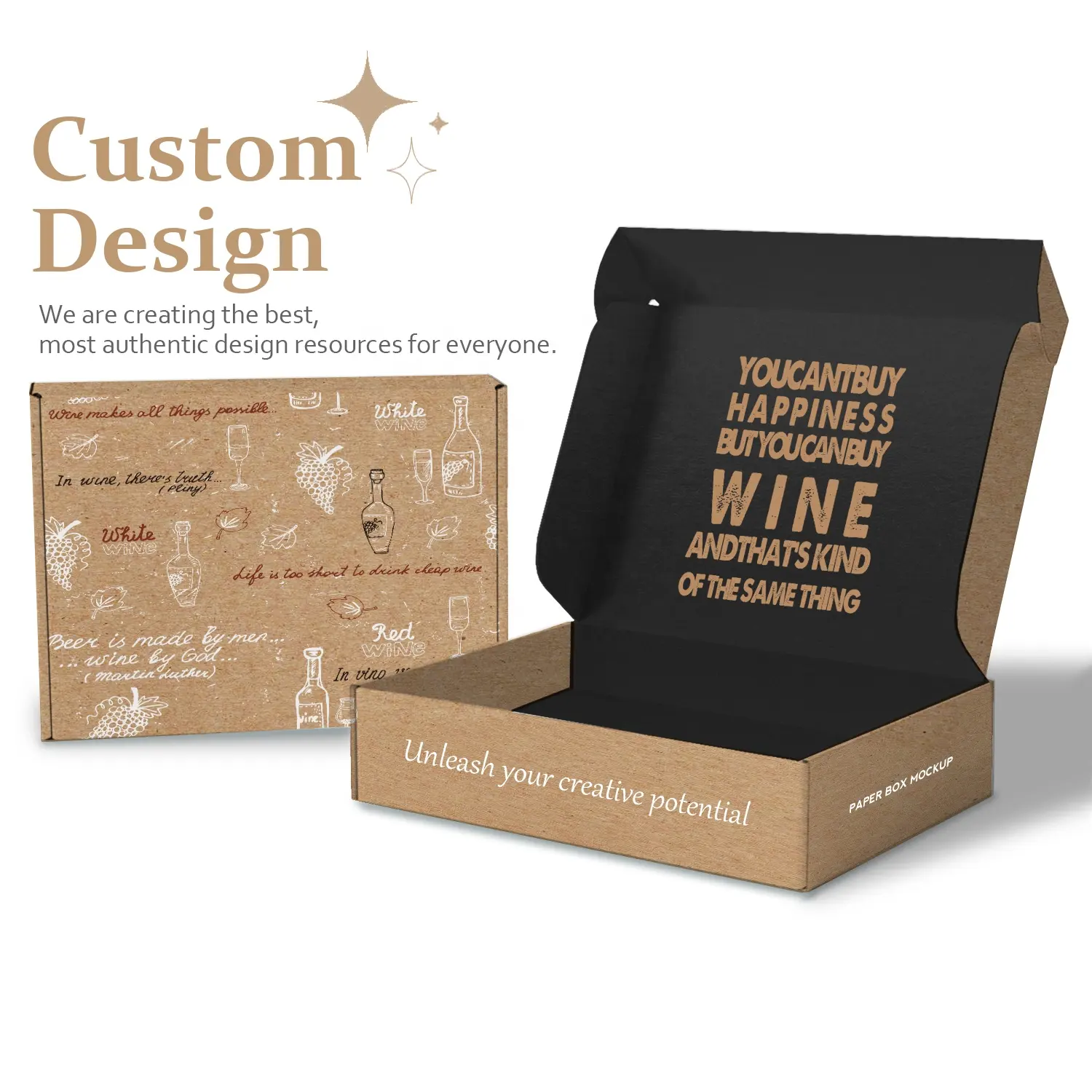 Logotipo personalizado Venda quente Varejo Alta Qualidade Flat Pack Garrafa De Vinho Caixa De Embalagem