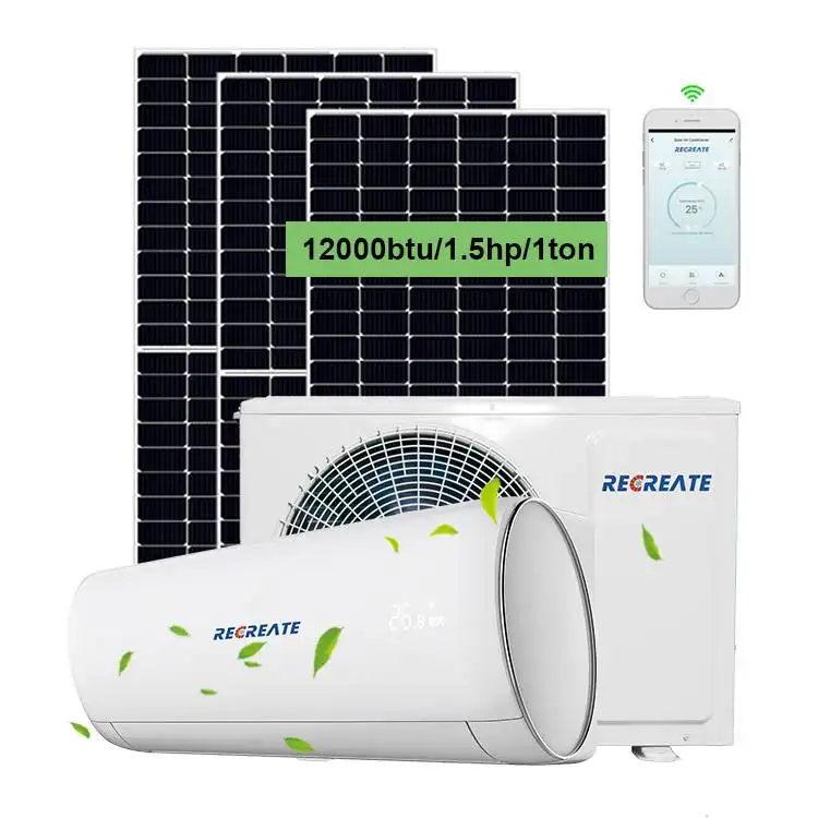 Dubai Solar Airconditioner Prijs 12000 Btu Thuis Zonne-energie Airconditioning Split Conditioner Met Zonnepanelen