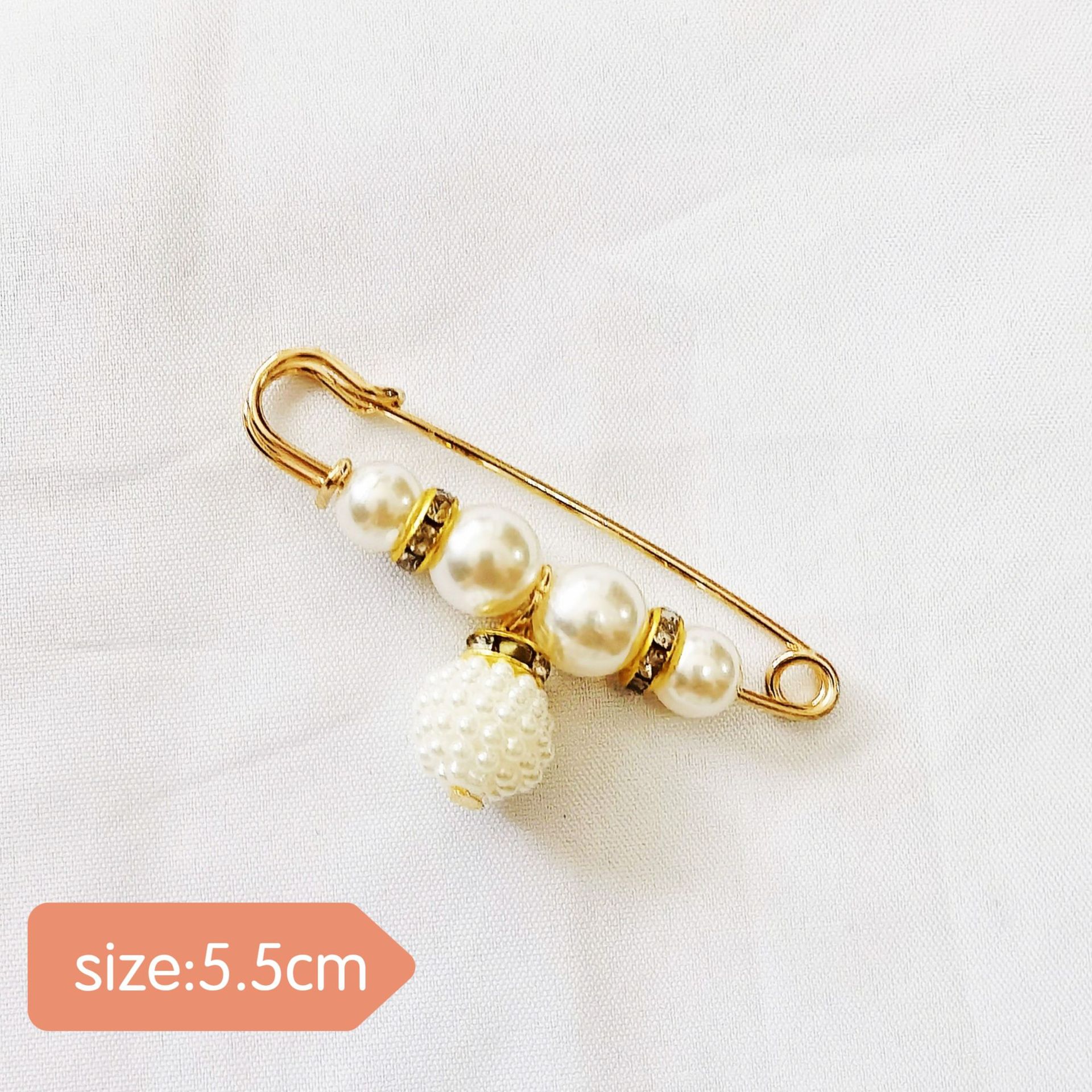 Pin 1#plum bead gold needle 5.5cm